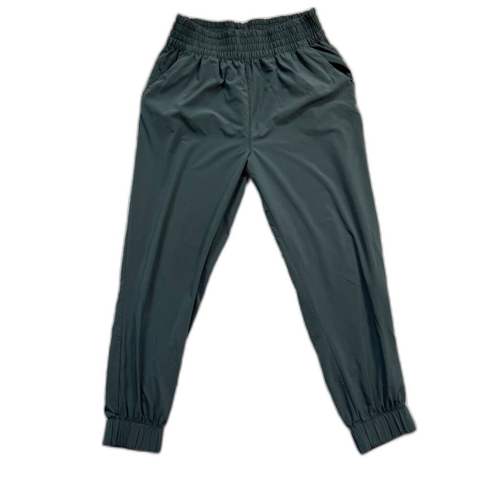 Size M Vuori Villa joggers green teal moisture wicking